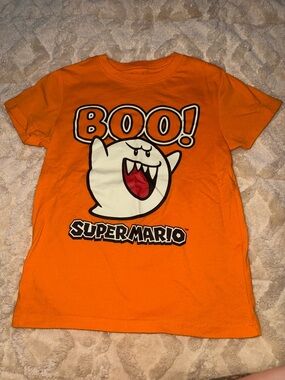 Nintendo Kids Orange Super Mario 'BOO!' Graphic Tee